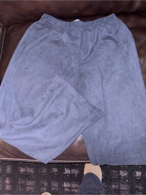 Oak+Fort Navy Blue Velvet Pants - Comfortable Elastic Waist